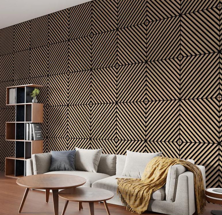 Επένδυση τοίχου 3D Wall Acoustic Panel Chocolate Diagonal
