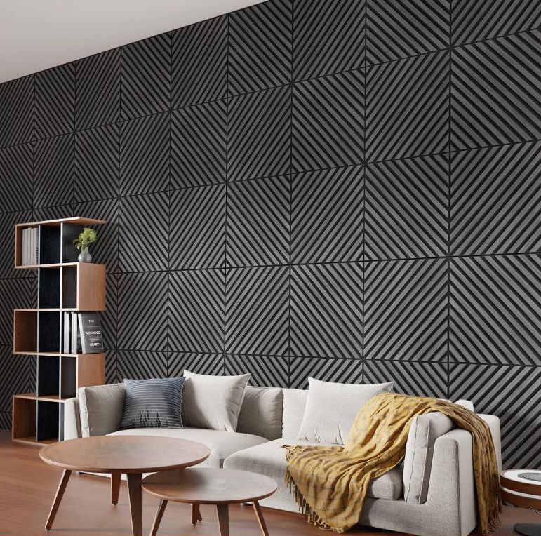 Επένδυση τοίχου 3D Wall Acoustic Panel Anthracite Diagonal